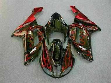 07-08 Schwarz rote Flamme ZX6R Motorrad Verkleidung