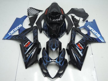 07-08 Schwarze Blau Flamme GSXR 1000 Motorrad Verkleidung