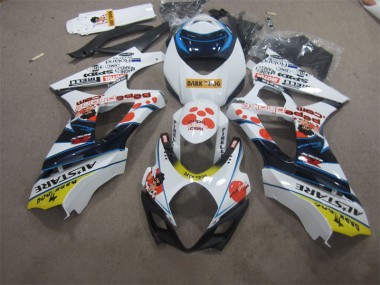 07-08 Weiß Blau Dunkel Hund GSXR 1000 Motorrad Verkleidung