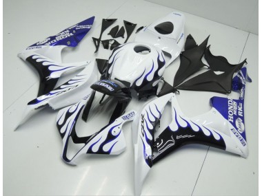 07-08 Weiß Blau Flamme CBR600RR Motorrad Verkleidung