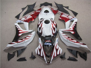07-08 Weiß Rot Flamme Hai CBR600RR Motorrad Verkleidung