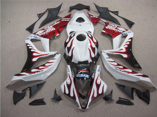 07-08 Weiß Rot Flamme Hai CBR600RR Motorrad Verkleidung