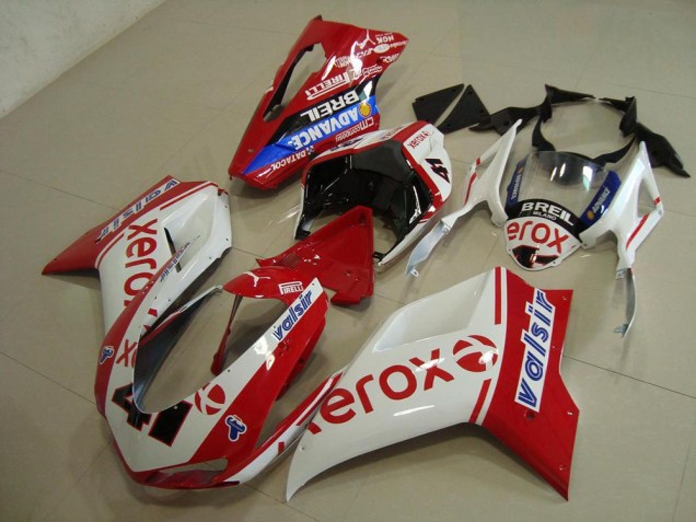 07-14 Weiß Rot Xerox Ducati 848 1098 1198 Motorrad Verkleidung 07-14 Weiß Rot Xerox Ducati 848 1098 1198 Motorrad Verkleidung