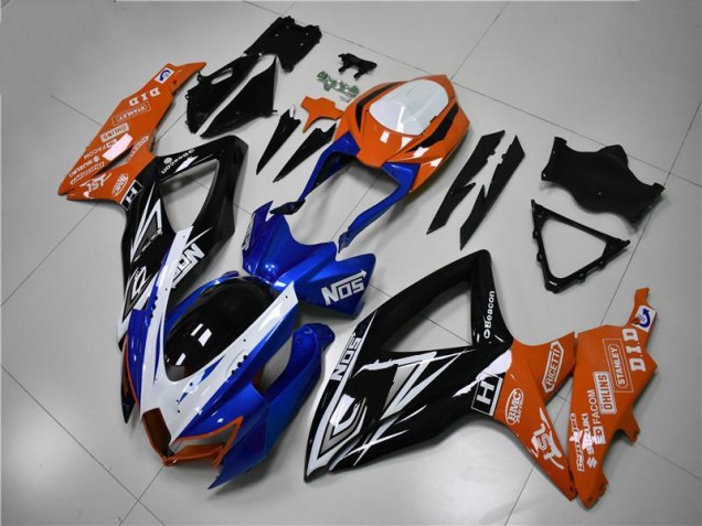 08-10 Blau Orange GSXR 600/750 Motorrad Verkleidung 08-10 Blau Orange GSXR 600/750 Motorrad Verkleidung