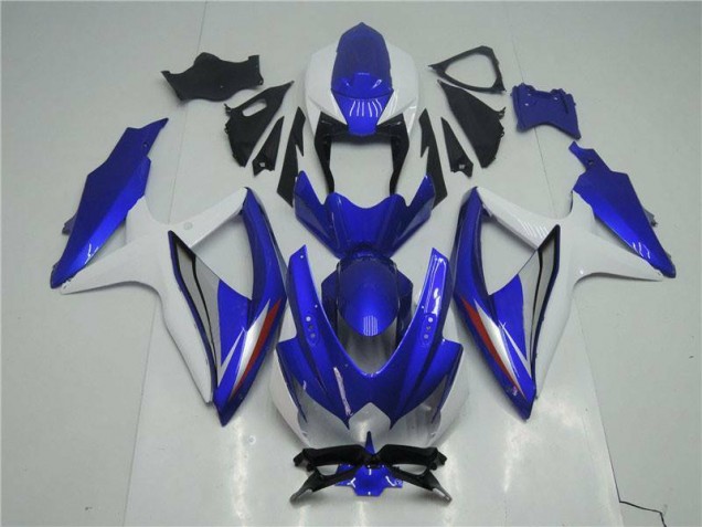 08-10 Blau Weiß GSXR 600/750 Motorrad Verkleidung Komplett Sets