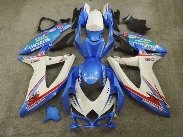 08-10 Blau Weiß mit Aufklebern GSXR 600 Motorrad Verkleidung 08-10 Blau Weiß mit Aufklebern GSXR 600 Motorrad Verkleidung