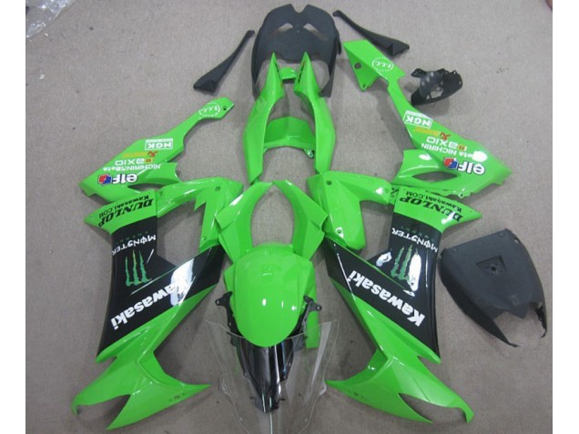 08-10 Grün Schwarz Monster ZX10R Motorrad Verkleidung