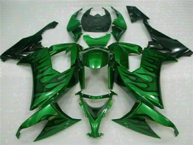 08-10 Grüne Flamme ZX10R Motorrad Verkleidung