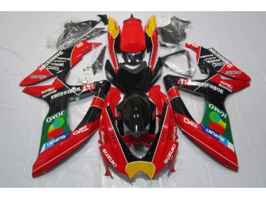08-10 Rot Schwarz Jomo GSXR 600 Motorrad Verkleidung
