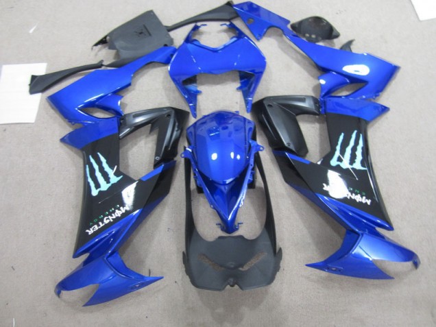 08-10 Schwarz Blaus Monster ZX10R Motorrad Verkleidung 08-10 Schwarz Blaus Monster ZX10R Motorrad Verkleidung