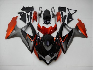 08-10 Schwarz Orange Grau GSXR 600/750 Motorrad Verkleidung
