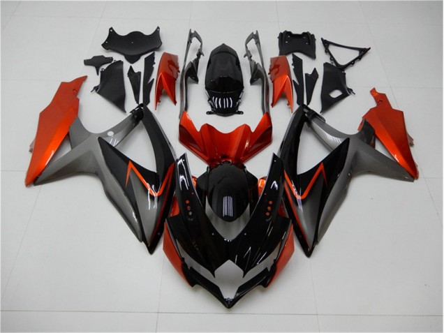 08-10 Schwarz Orange Grau GSXR 600/750 Motorrad Verkleidung 08-10 Schwarz Orange Grau GSXR 600/750 Motorrad Verkleidung