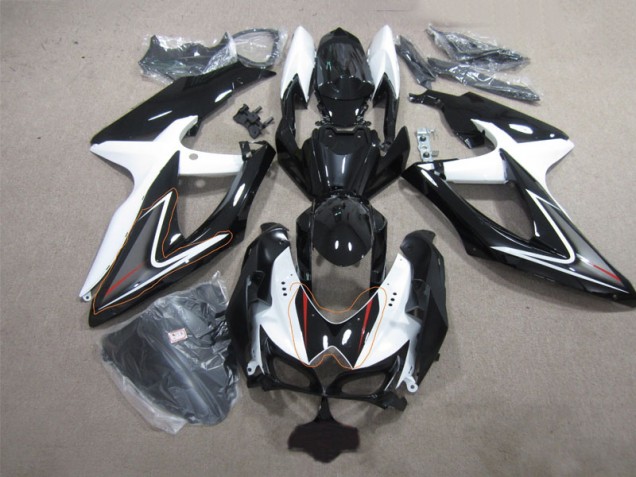 08-10 Schwarz Weiß GSXR 600 Motorrad Verkleidungen