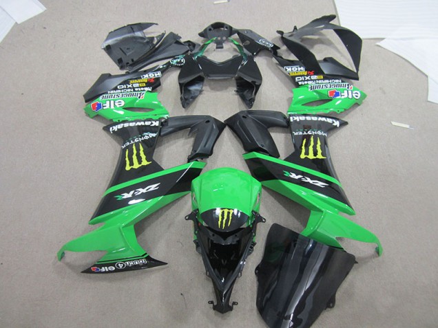 08-10 Schwarz grünes Monster ZX10R Motorrad Verkleidung 08-10 Schwarz grünes Monster ZX10R Motorrad Verkleidung