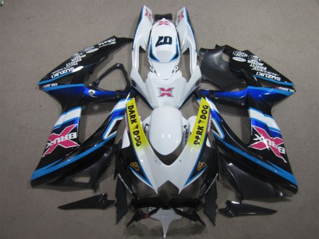 08-10 Weiß Dunkel Hund 07 GSXR 600 Motorrad Verkleidung 08-10 Weiß Dunkel Hund 07 GSXR 600 Motorrad Verkleidung