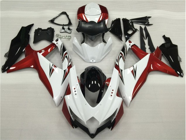 08-10 Weiß Rot Schwarz GSXR 600/750 Motorrad Verkleidung 08-10 Weiß Rot Schwarz GSXR 600/750 Motorrad Verkleidung