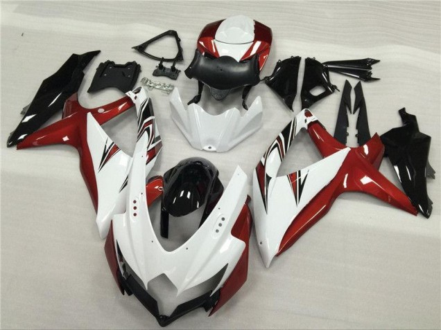 08-10 Weiß Rot Schwarz GSXR 600/750 Motorrad Verkleidung 08-10 Weiß Rot Schwarz GSXR 600/750 Motorrad Verkleidung