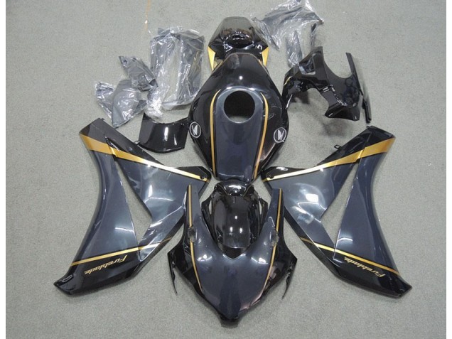 08-11 Schwarz Gold Feuerklinge CBR1000RR Motorrad Verkleidung