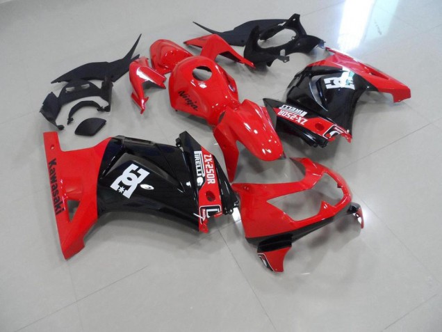 08-12 Rot Schwarz ZX250R Motorrad Verkleidung 08-12 Rot Schwarz ZX250R Motorrad Verkleidung