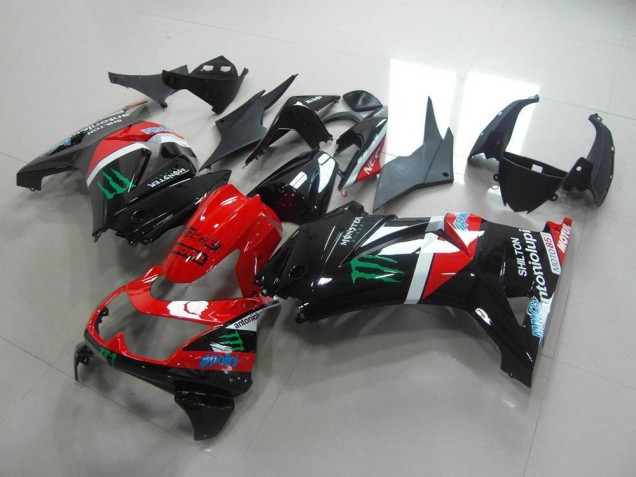 08-12 Rot und Schwarz Monster ZX250R Motorrad Verkleidung