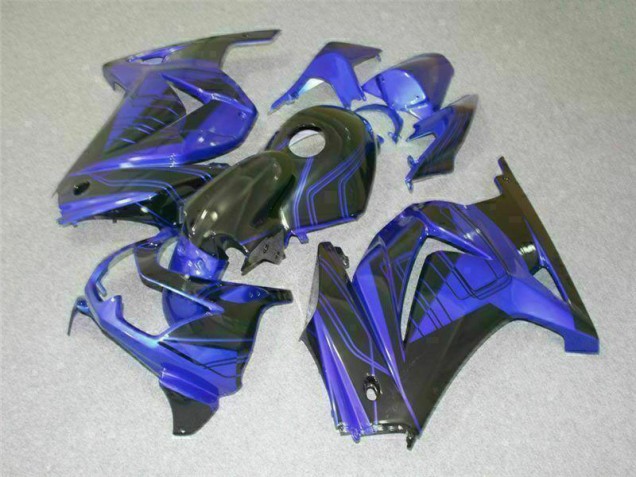 08-12 Schwarz Blau EX250 Motorrad Verkleidungen