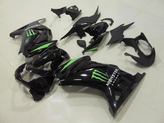 08-12 Schwarz Grün Monster Energie ZX250R Motorrad Verkleidung
