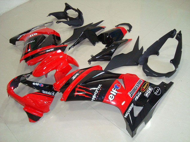 08-12 Schwarz Rot Monster ZX250R Motorrad Verkleidung 08-12 Schwarz Rot Monster ZX250R Motorrad Verkleidung