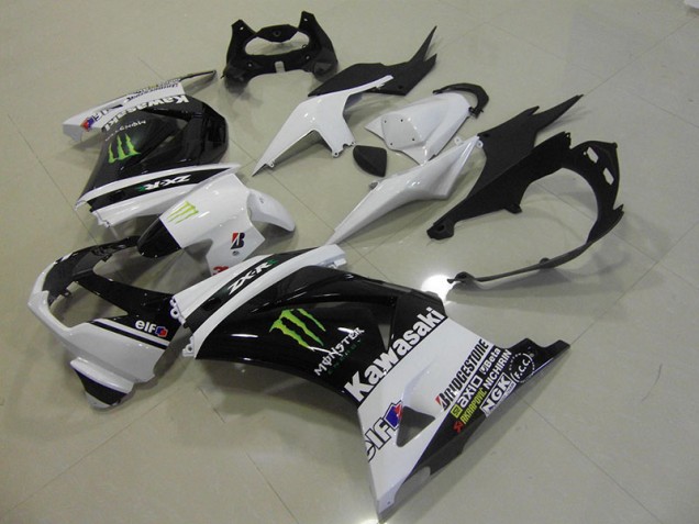 08-12 Schwarz weißes Monster ZX250R Motorrad Verkleidungen 08-12 Schwarz weißes Monster ZX250R Motorrad Verkleidungen