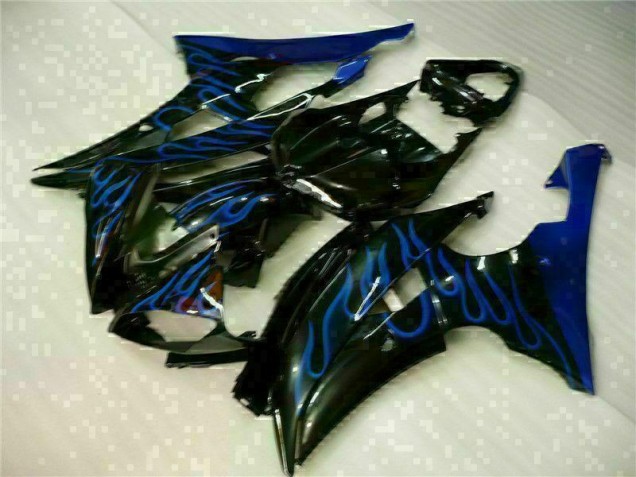 08-16 Blau Flamme Schwarz YZF R6 Motorrad Verkleidung 08-16 Blau Flamme Schwarz YZF R6 Motorrad Verkleidung