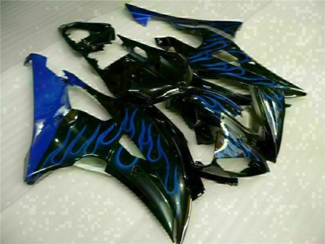 08-16 Blau Flamme Schwarz YZF R6 Motorrad Verkleidung 08-16 Blau Flamme Schwarz YZF R6 Motorrad Verkleidung