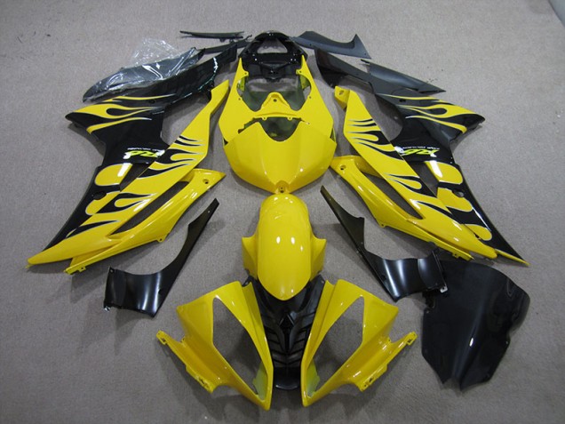08-16 Gelb Schwarz Flamme YZF R6 Motorrad Verkleidung