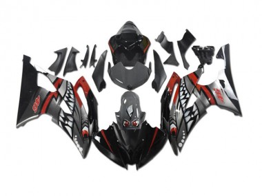 08-16 Graues Rot Hai YZF R6 Motorrad Verkleidung
