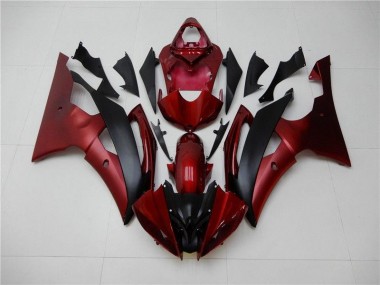 08-16 Rot Schwarz YZF R6 Motorrad Verkleidung
