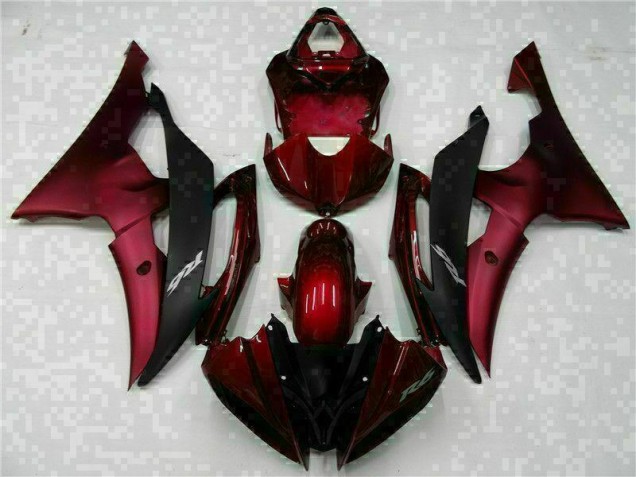 08-16 Rot Schwarz YZF R6 Motorrad Vollverkleidung