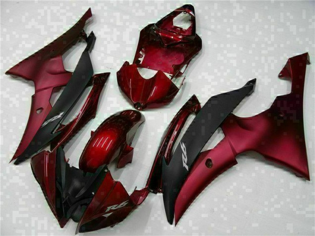 08-16 Rot Schwarz YZF R6 Motorrad Vollverkleidung