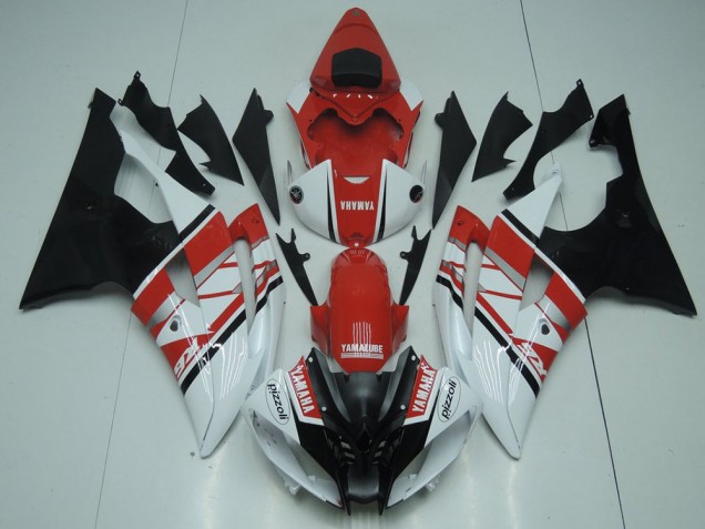 08-16 Rot Weiß Schwarz YZF R6 Motorrad Vollverkleidung 08-16 Rot Weiß Schwarz YZF R6 Motorrad Vollverkleidung