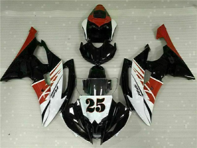 08-16 Weiß Schwarz YZF R6 Motorrad Vollverkleidung 08-16 Weiß Schwarz YZF R6 Motorrad Vollverkleidung