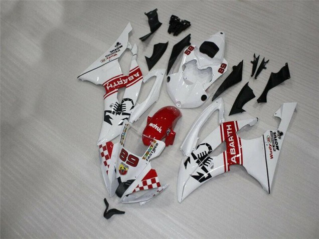 08-16 Weiß YZF R6 Motorrad Verkleidung Komplett Sets