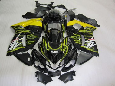 08-19 Schwarz Gelb Flamme GSXR 1300 Hayabusa Motorrad Verkleidung