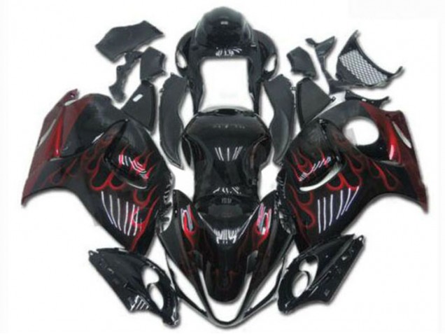 08-19 Schwarz Rot GSXR 1300 Hayabusa Motorrad Verkleidungen