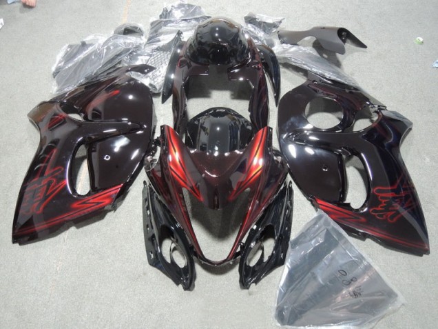 08-19 Schwarz Rot GSXR 1300 Hayabusa Motorrad Vollverkleidung & Plastik