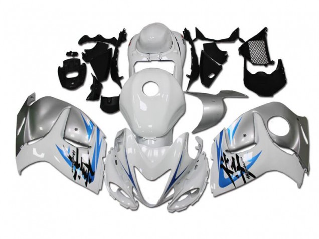 08-19 Weiß Blau GSXR 1300 Hayabusa Motorrad Verkleidung