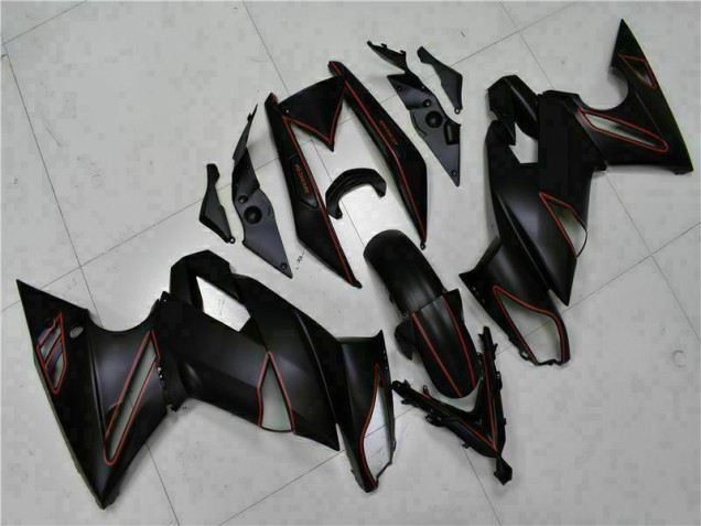 09-11 Schwarz Rot EX650 Motorrad Verkleidung 09-11 Schwarz Rot EX650 Motorrad Verkleidung