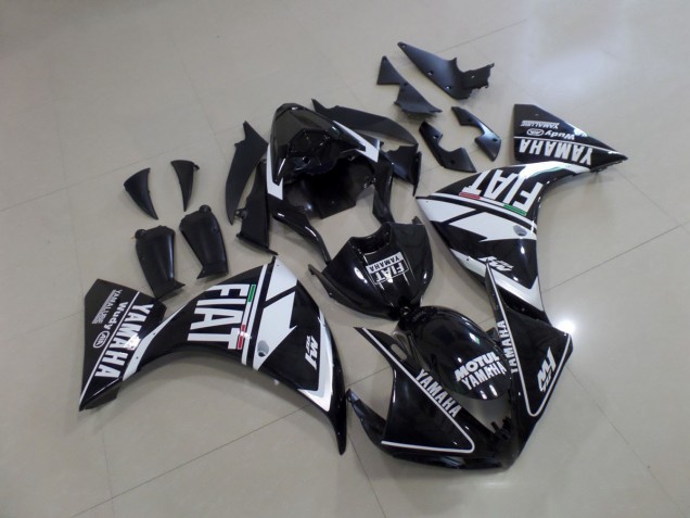 09-11 Schwarz weißer Fiat YZF R1 Motorrad Verkleidung