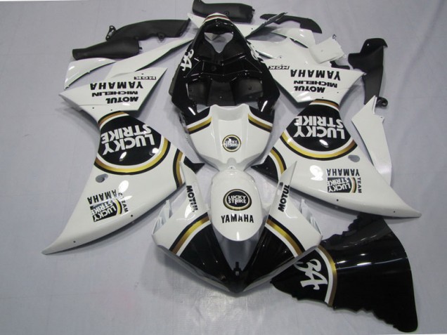 09-11 Schwarz weißes Lucky Strike YZF R1 Motorrad Verkleidung 09-11 Schwarz weißes Lucky Strike YZF R1 Motorrad Verkleidung