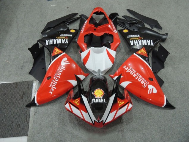 09-11 Schwarz weißes SantUnder Rot YZF R1 Motorrad Verkleidung 09-11 Schwarz weißes SantUnder Rot YZF R1 Motorrad Verkleidung