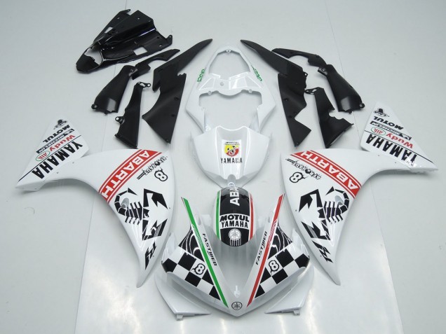 09-11 Weiß Schwarz Abrath YZF R1 Motorrad Verkleidung