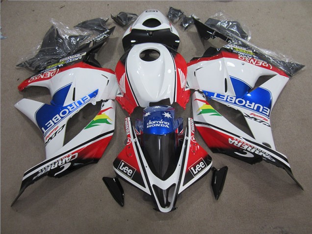 09-12 Blau Weiß EUROBET Lee CBR600RR Motorrad Verkleidung