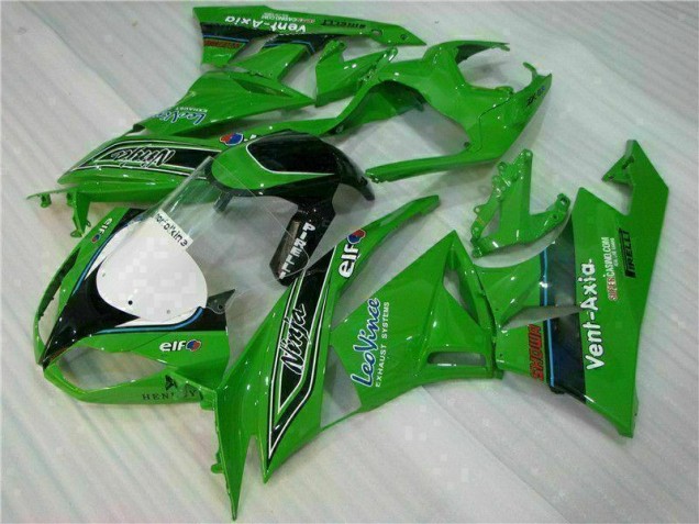 09-12 Grün Schwarzer LeoVince ZX6R Motorrad Verkleidung