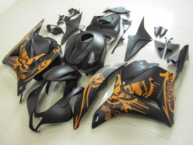 09-12 Matt Schwarzer Orange Aufkleber CBR600RR Motorrad Verkleidung